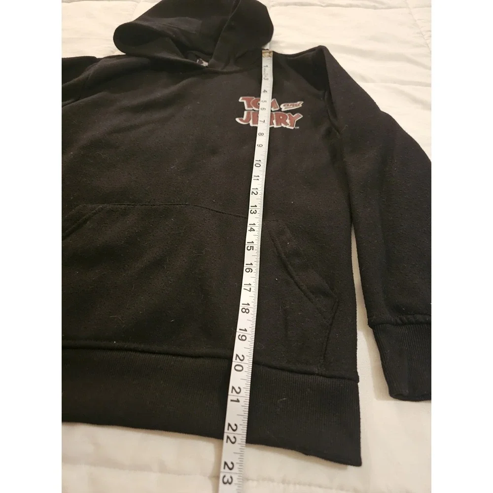 Tom and Jerry Black Pullover Hoodie Youth Size‎ 8 Graphic Cartoon Sweatshirt